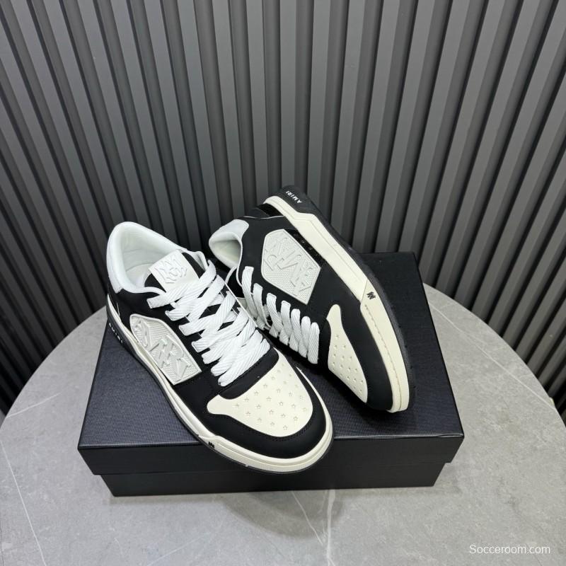 2025 Unisex Amiri Black White Leather Sneakers MJ00360