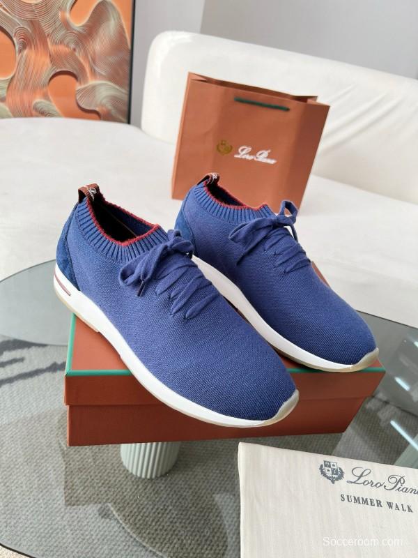 2024 Men Le Parmentier Blue Wool Knit Sneakers MJ00330