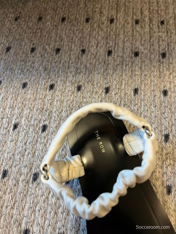 2025 Women The Row White Leather Flat Sandals