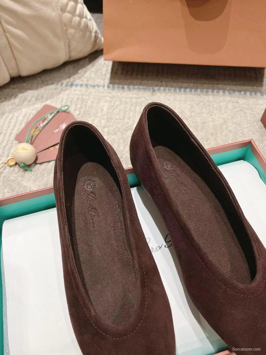 2025 Women LP Brown Suede Ballet Flat LY00320