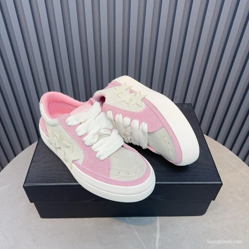 2024 Women Amiri Pink White Canvas Sneakers MJ00300