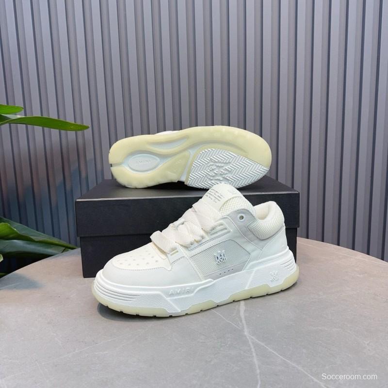 2024 Unisex Amiri White Leather Sneakers MJ00360