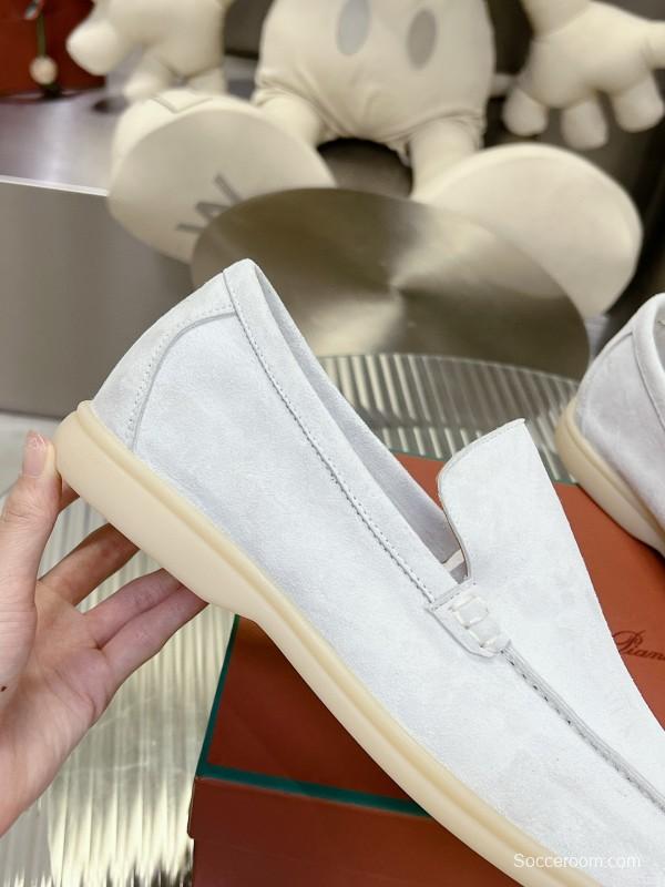 2024 Unisex Le Parmentier White Calf Suede Loafers MJ00270