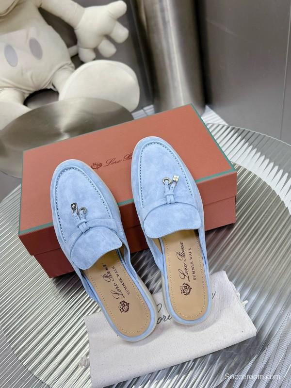 2024 Slippers LP Light Blue Suede Loafer MJ00270