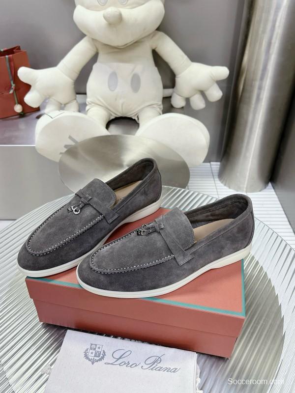 2024 Unisex Le Parmentier Gray Suede Loafers MJ00270