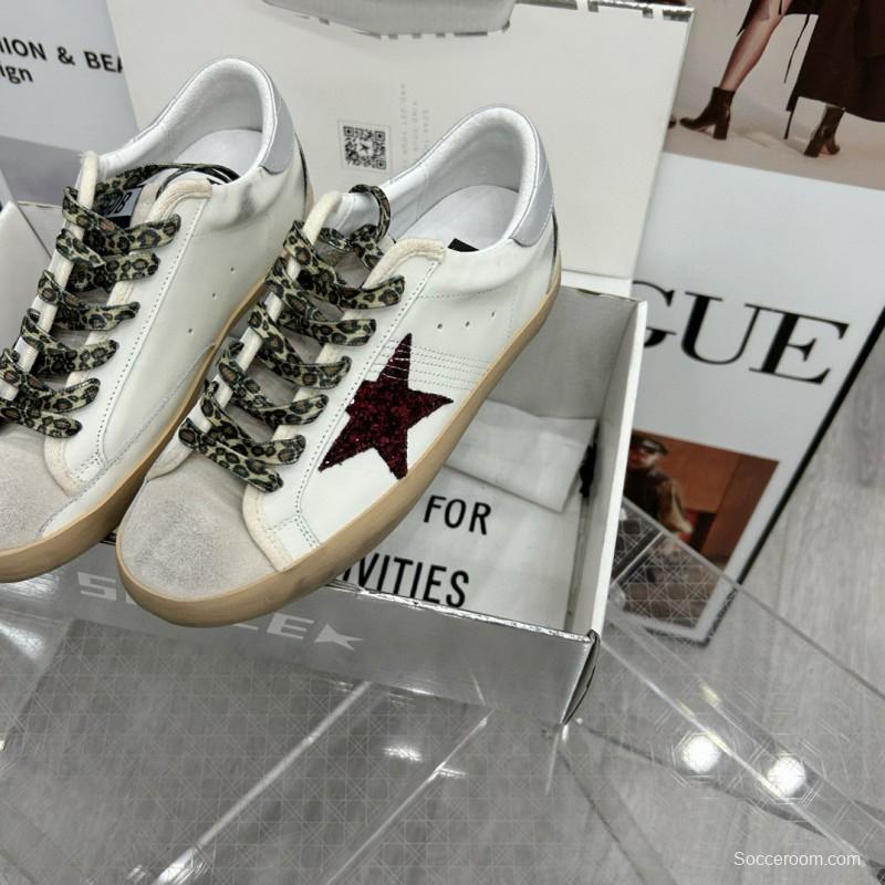 2025 Unisex GGDB White Red Leather Sneakers 63534