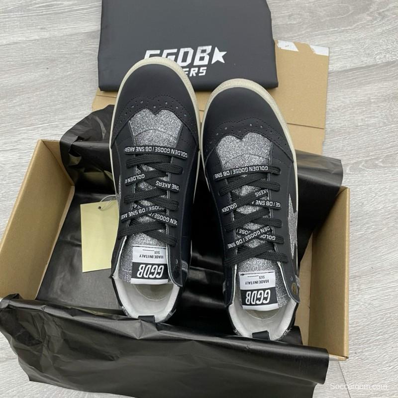2024 Unisex GGDB Black Silver Leather Glitter High Top Sneakers MJ00300