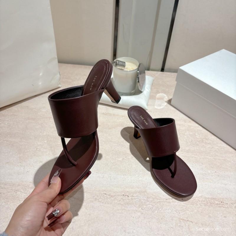 2025 Toteme Brown Calfskin Slippers