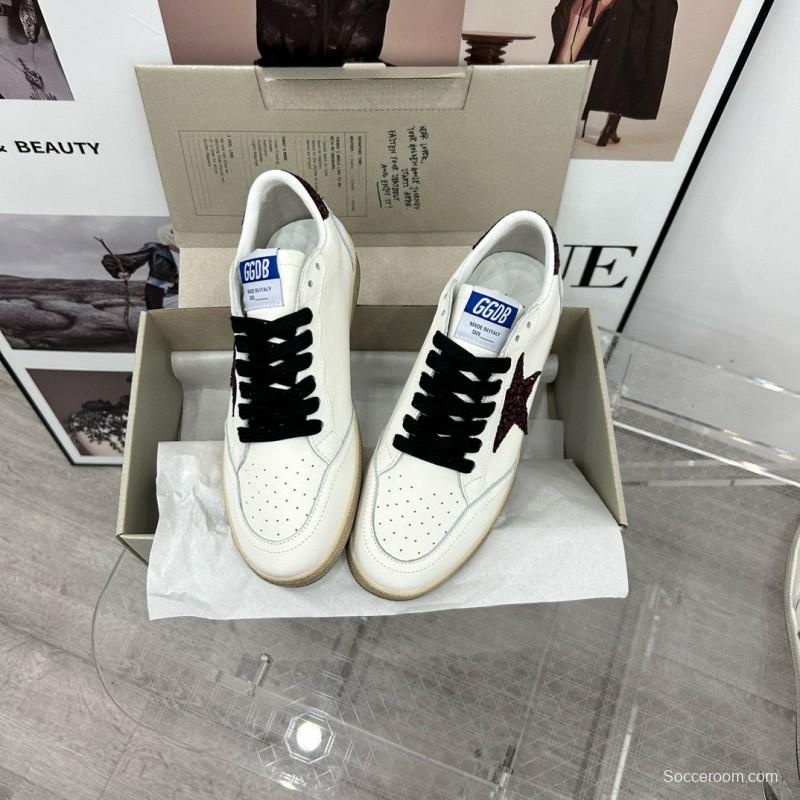 2024 Unisex GGDB White Burgundy Leather Sneakers MJ00260