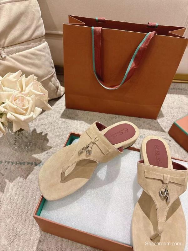 2025 Slippers Le Parmentier Beige Suede Slippers LY00250