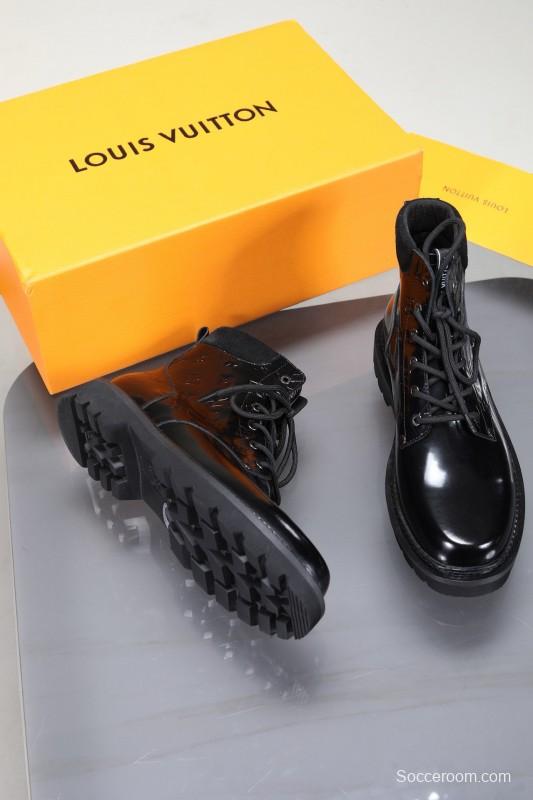 2024 Men Louis Vuitton Black Calfskin Leather Casual High-Top MJ00470