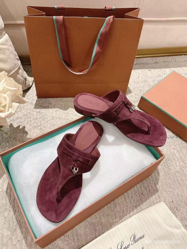 2025 Slippers LP Wine Suede Slippers LY00250