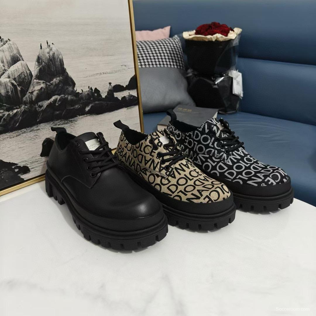 2024 Men Dolce & Gabbana Black Leather Derby MJ00310