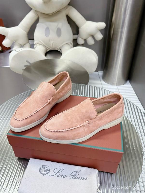 2024 Women Le Parmentier Pink Suede Loafers
