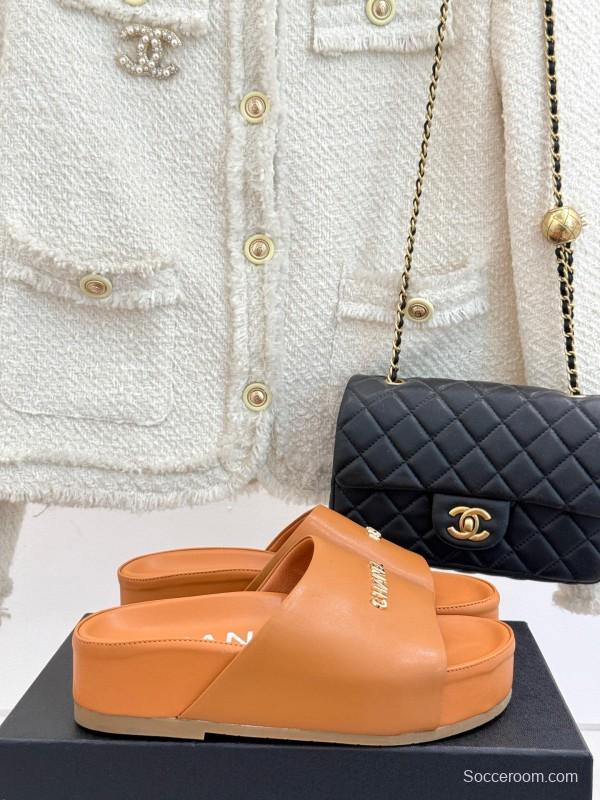 2025 Slippers Chanel Brown Leather Slippers