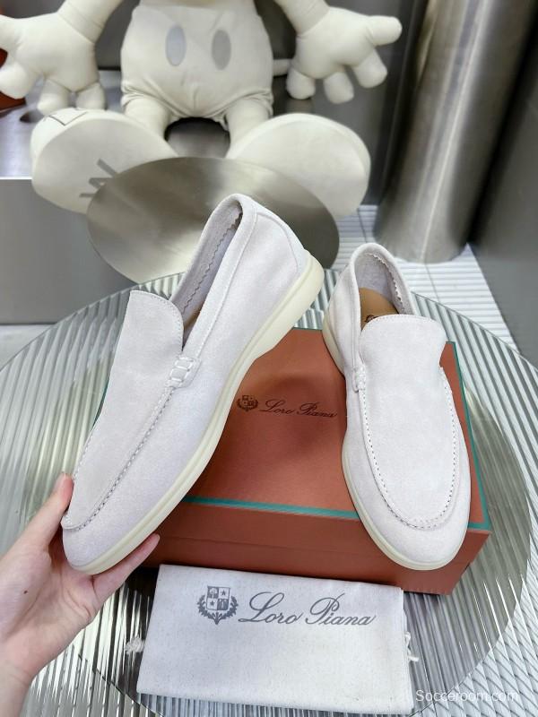 2024 Unisex LP White Suede Loafers MJ00270