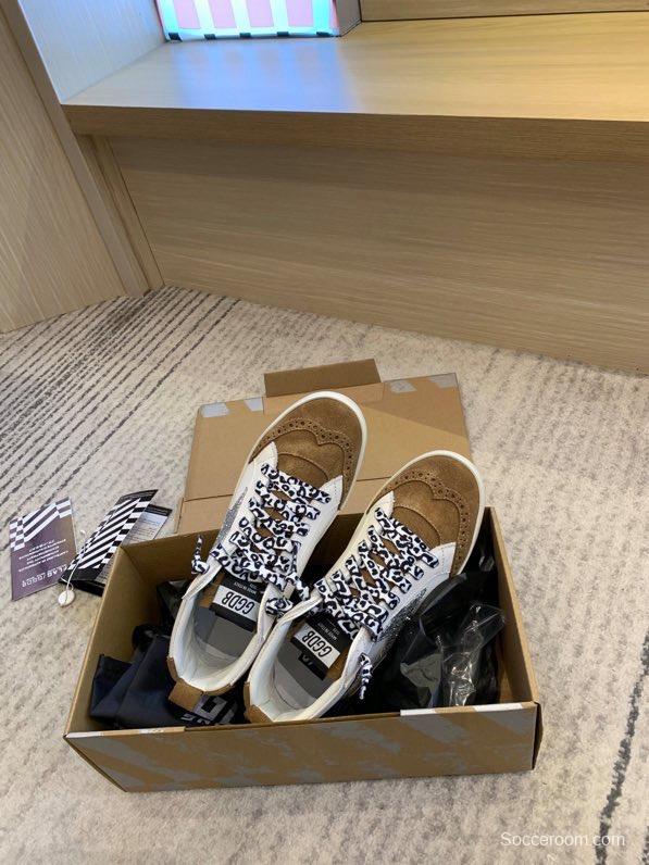 2024 Unisex GGDB White Brown Suede Leather High Top Sneakers MJ00300