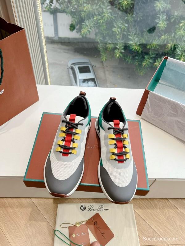 2024 Unisex Le Parmentier Green White Gray Knitted Casual Sneakers Top Version MJ00340