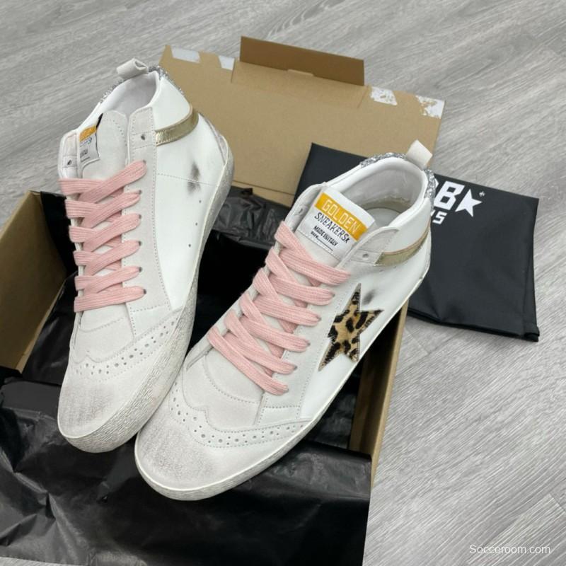 2024 Unisex GGDB White Pink Leather Suede High Top Sneakers MJ00300