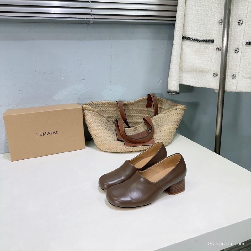 2025 Women Lemaire Brown Leather Loafers