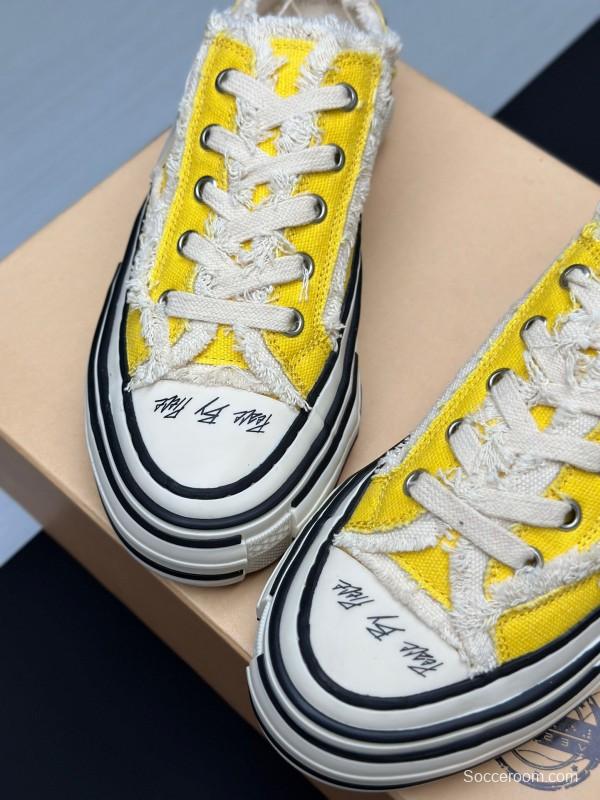 2025 Unisex XVESSEL Yellow White Canvas Plimsolls Vulcanized AS00240
