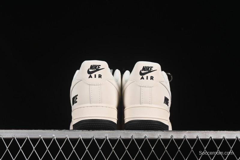 Nike Air Force 1'07 Low Casual Sneakers with Triple Black Swoosh - XX3168-183