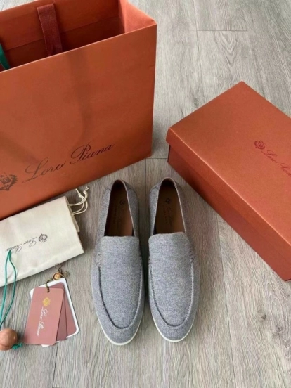 2025 Unisex Le Parmentier Grey Wool Blend Loafers AS00280