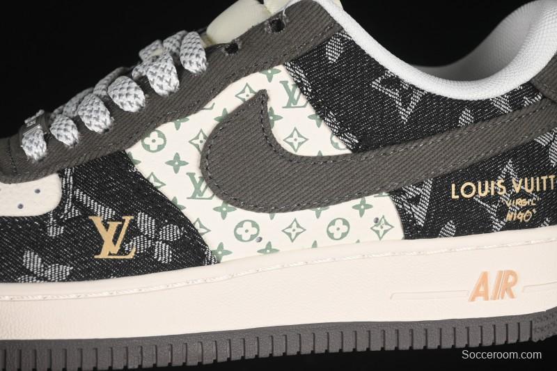 Nike Air Force 1 '07 Low LV Collaboration Black Gold Casual Sneakers - JJ2508-703