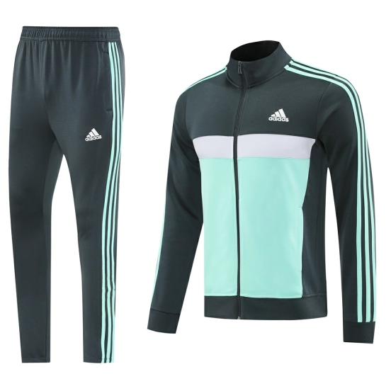 2025 Adidas Dark Grey Full Zipper Jacket +Long Pants