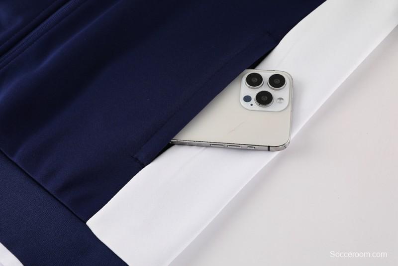 2025 Nike Grey/Navy Full Hoodie Zipper Jacket +Long Pants