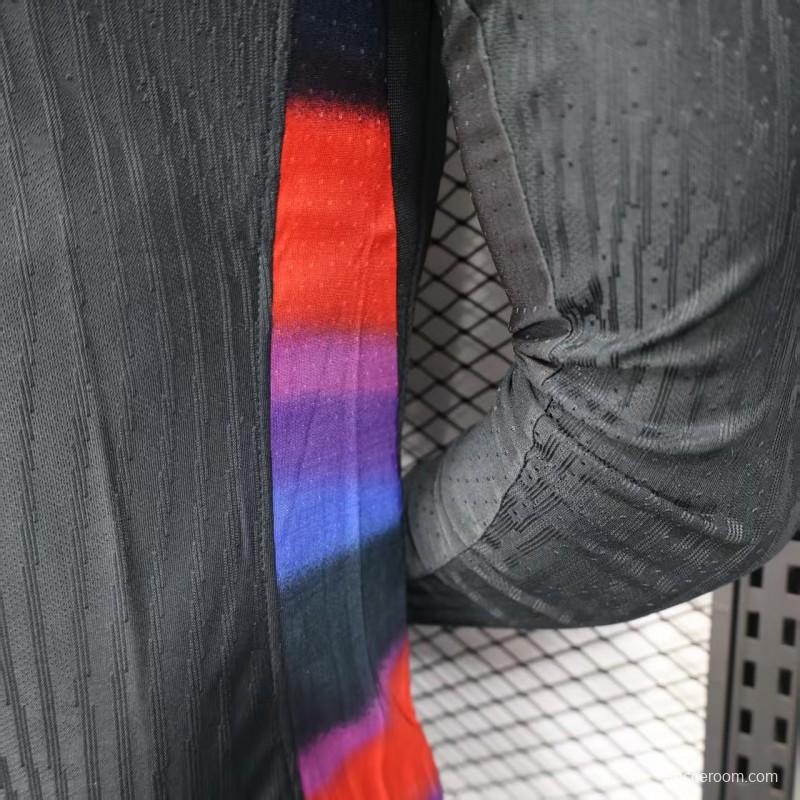 Player Version 2025 England Away Black Long Sleeve Jersey