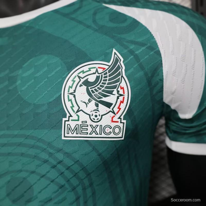 layer Version 2025 Mexico Green with Aztec Serpent Pattern Jersey