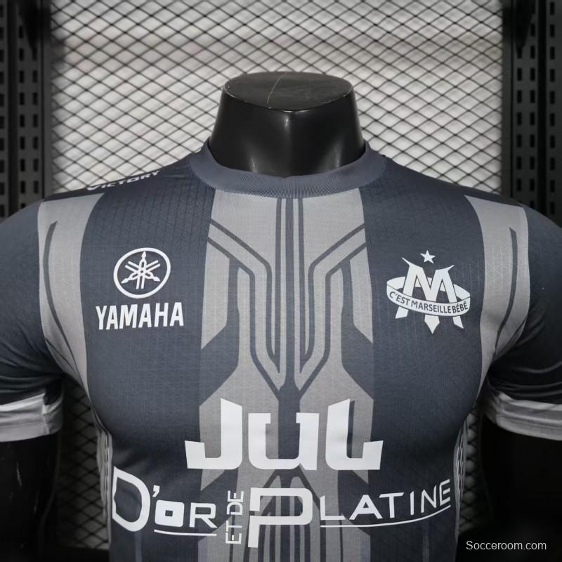 Player Version 25/26 Olympique de Marseille Grey with Geometric Stripes Jersey