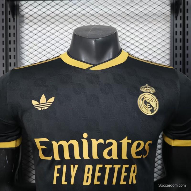 Player Version 25/26 Real Madrid Black with Gold Trim Jersey