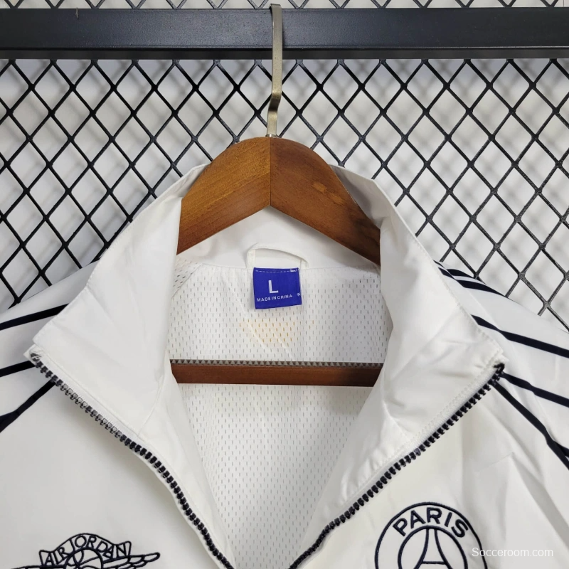 25/26 PSG Air Jordan Jacket White Windbreaker