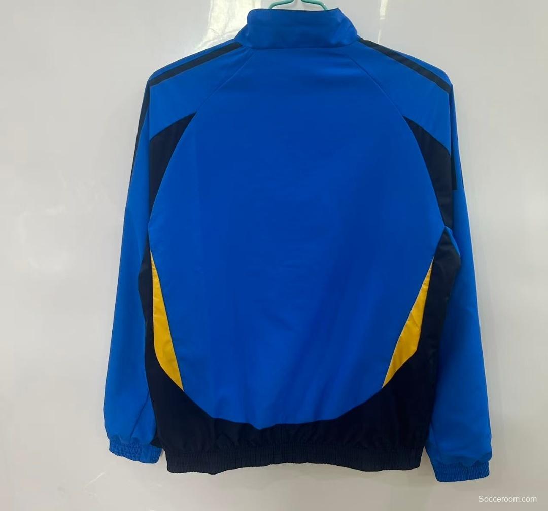 25/26 Club America Navy Blue with Aztec-Inspired Geometric Pattern Windbreaker