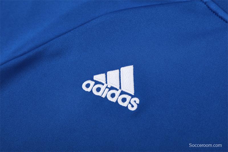 Retro 13/14 Real Madrid Color Blue Half Zipper Jacket