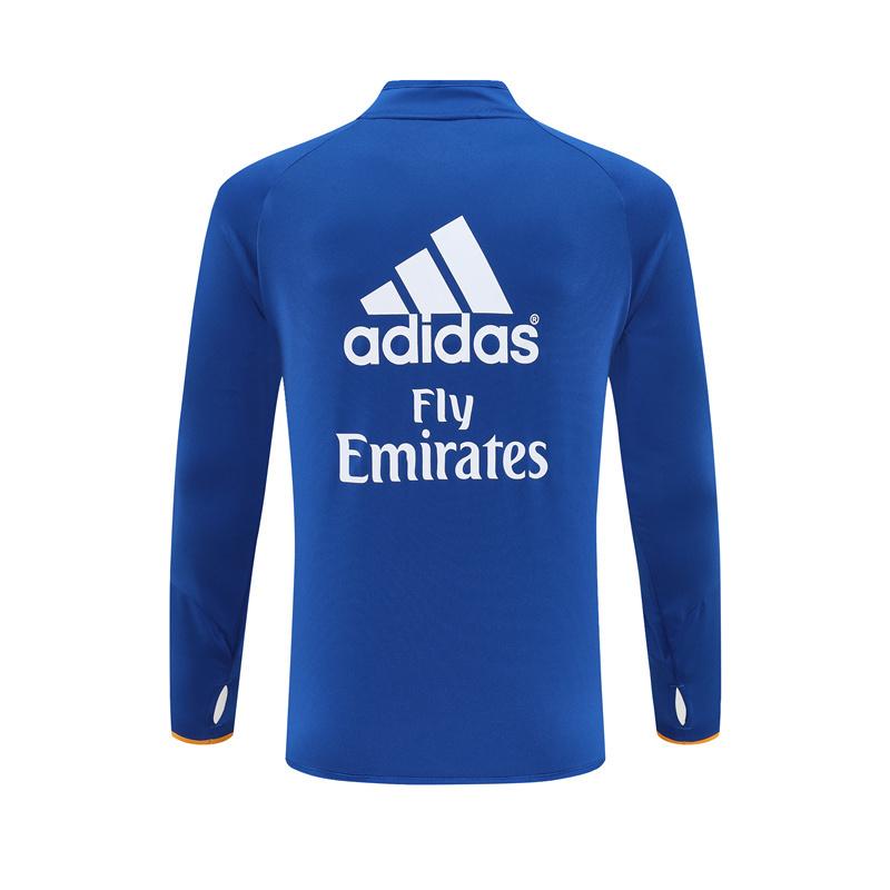 Retro 13/14 Real Madrid Color Blue Half Zipper Jacket