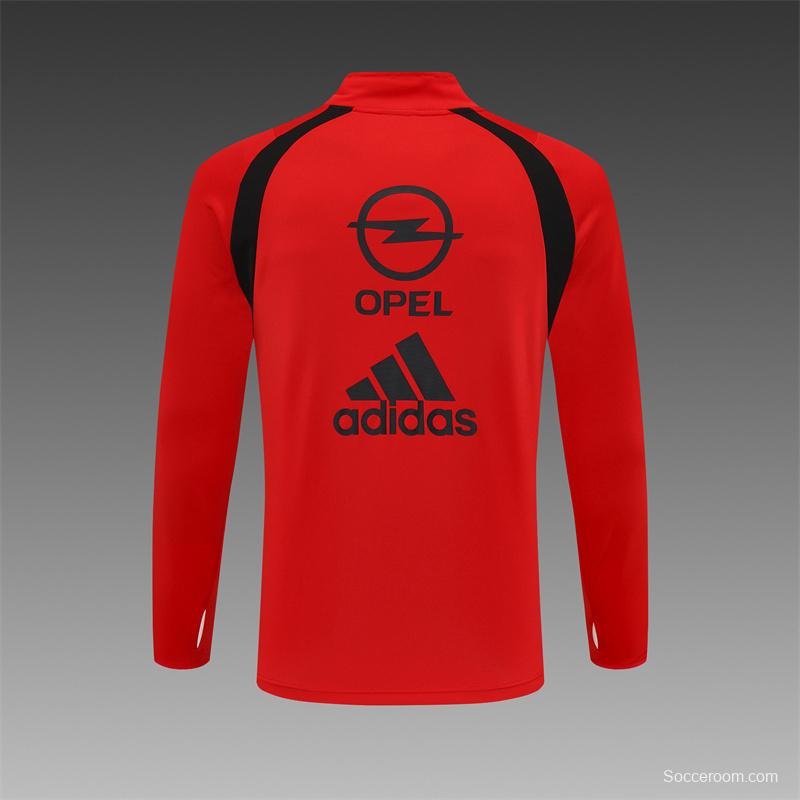 Retro 03/04 AC Milan Red Half Zipper Jacket