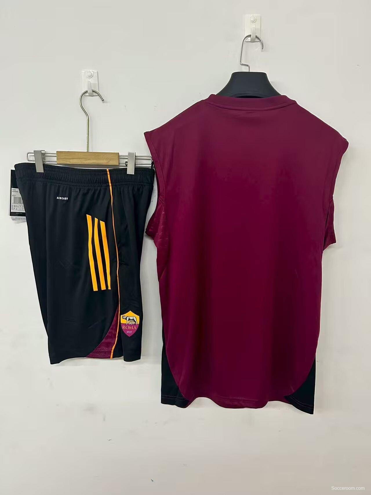 25/26 Roma Vest Jersey Red+ Shorts