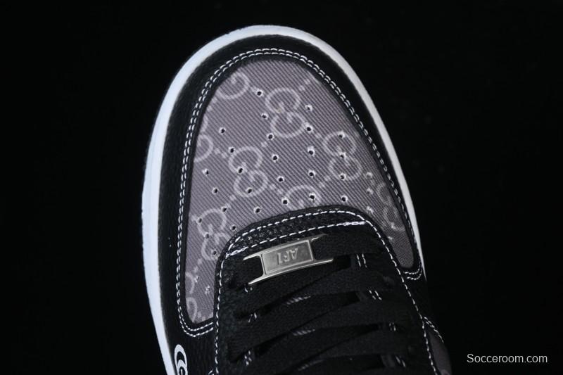 Nike Air Force 1 '07 Low Gucci Collaboration Litchi Grain Print Casual Sneakers - AH8462-002