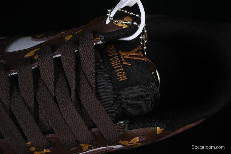 Nike Air Force 1 '07 Low LV Collaboration Classic White Brown Casual Sneakers - CZ3986-004