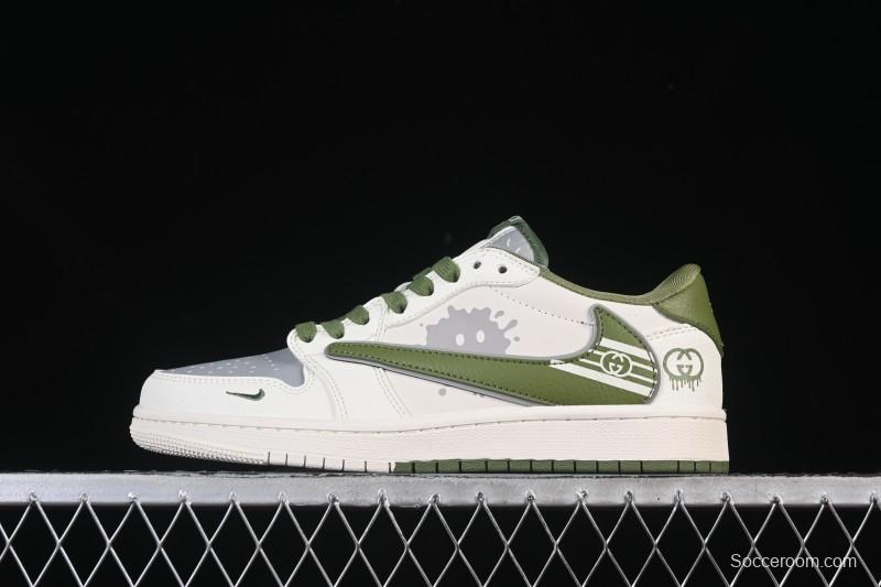 Nike Travis Scott x Fragment Design x Air Jordan 1 Low OG SP AJ1 Low Top Cultural Casual Sneakers - XD0798-307