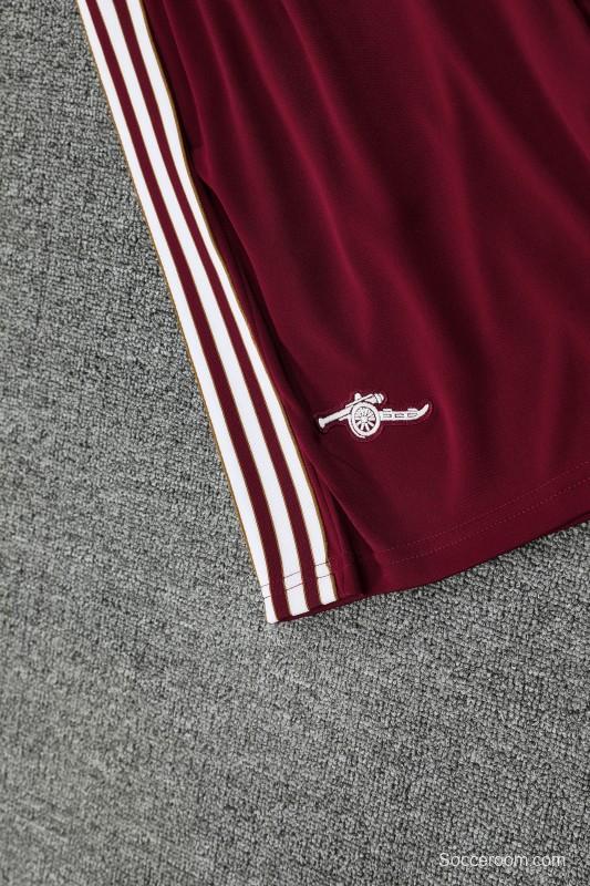 25/26 Arsenal Adidas Original Wine Short Sleeve Jersey+Shorts