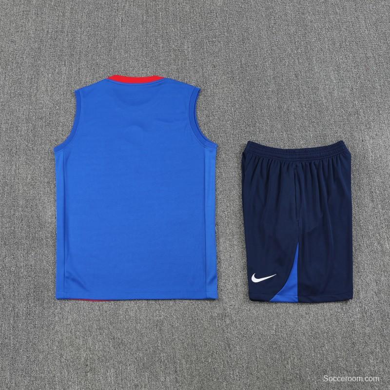 25/26 PSG Red/Blue Vest Jersey+Shorts