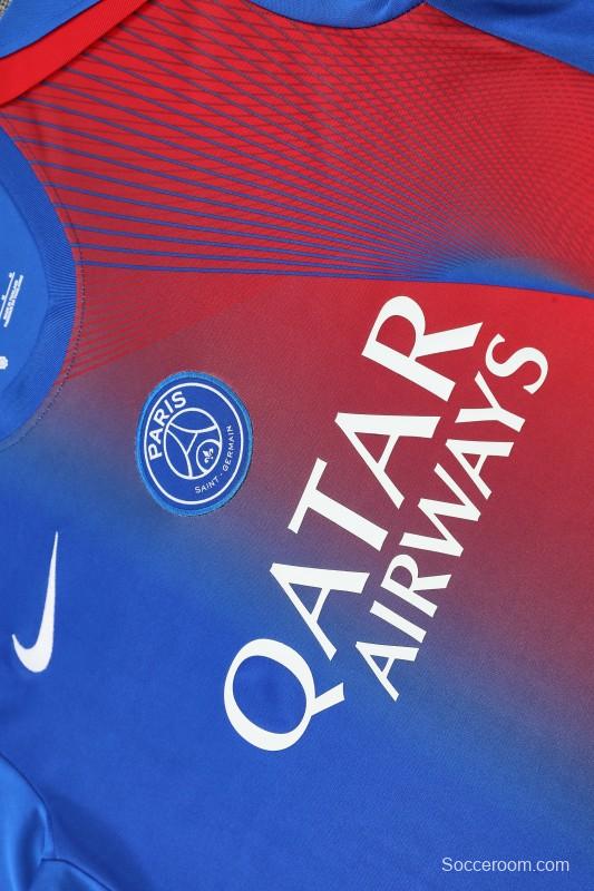 25/26 PSG Red/Blue Short Sleeve Jersey+Shorts