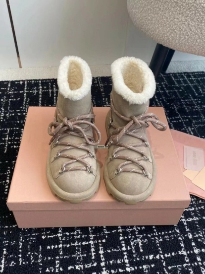 Miu Miu 2025/SS Lace-Up Snow Boots - AS00310