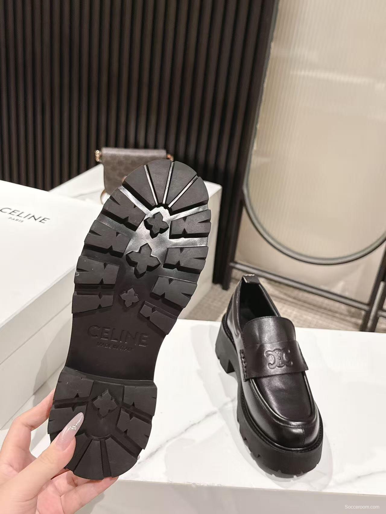 CELINE 2025/SS Lisa Same Style Platform Loafers - LY00300