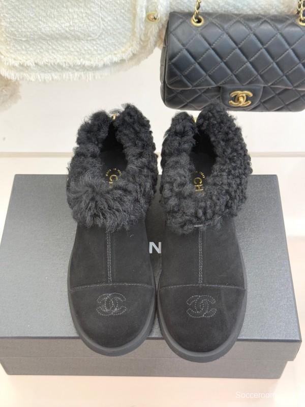Chanel 25K Series Two-Tone CC Fur Snow Boots - KFY00270