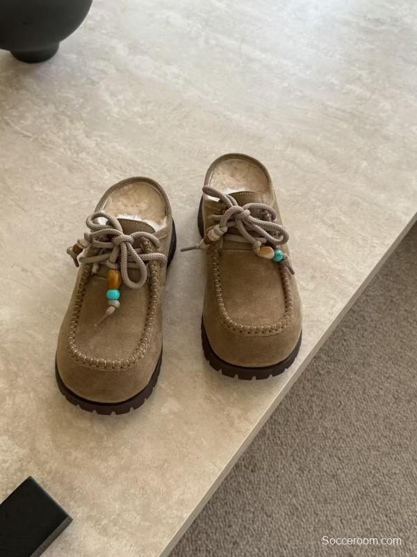 UGG Fall Winter New Potato Wool Slippers Retro Acrylic Buckle Decoration - KFY00250